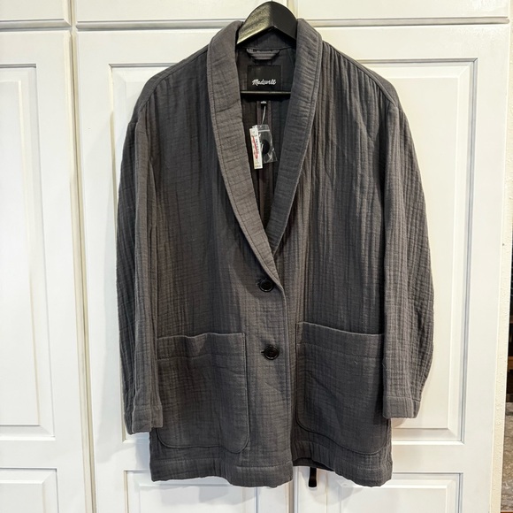 Madewell Lightspun Dorset Blazer- Color Coal. Size Medium‎ - Picture 3 of 13